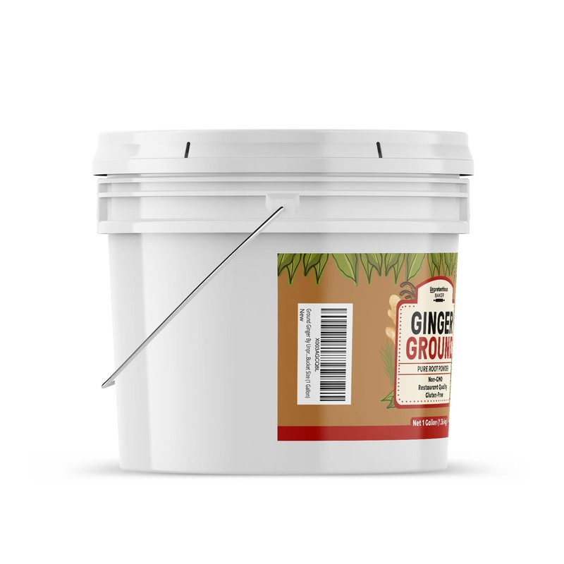 Unpretentious Ground Ginger, 1 Gallon Bucket, Indian & Asian Cuisine,