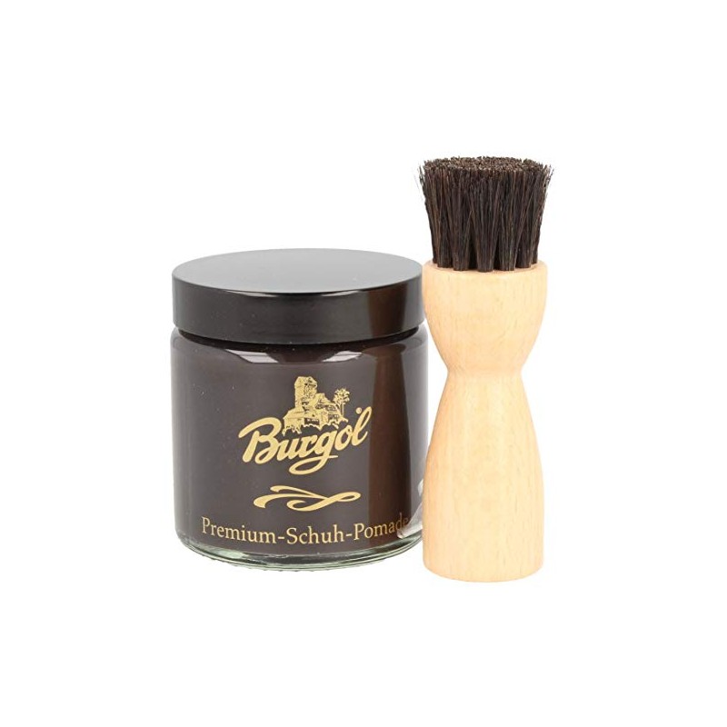 Shoe Care Set with Shoe Pomade Dark Brown and Jar