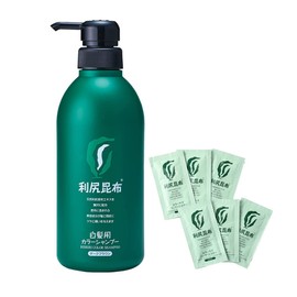 Rishiri Color Shampoo (Dark Brown), Large Capacity, 16.9 fl oz (500 ml), Set of 1 (Rishiri Color Care Conditioner, Bonus 6 Packages)