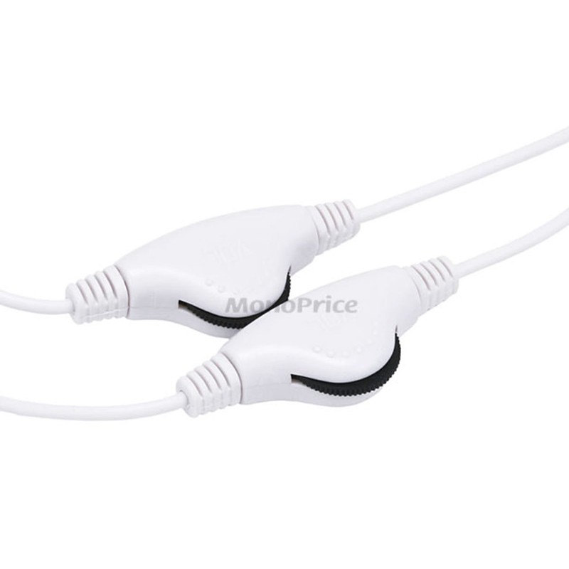 Monoprice 107116 Headphone Splitter with Separate Volume Controls, White
