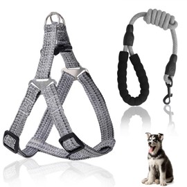 Ditar No Pull Dog Harness & Leash Combo Set - Adjustable Reflective Harness Collar with Soft Padded Handle for Large Medium Dogs, Anti-Pull Control, Easy Walk Training Gear