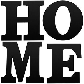 4 Pieces 12 Inch Home Sign Wooden Home Letters Wall Hanging Large Home Sign Decor for Home, Living Room, Farmhouse (Black)