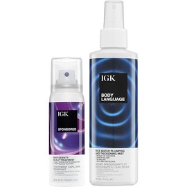 IGK Hair Thickening Treatment Set | Sponsored Density Scalp Treatment+ Body Language Thickening Spray | For Hair Loss and Thinning | 2.1 oz + 7 oz