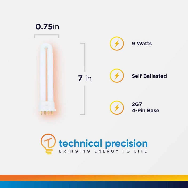 Technical Precision 9W Lightbulb Twin Tube Replacement CFL for Coleman