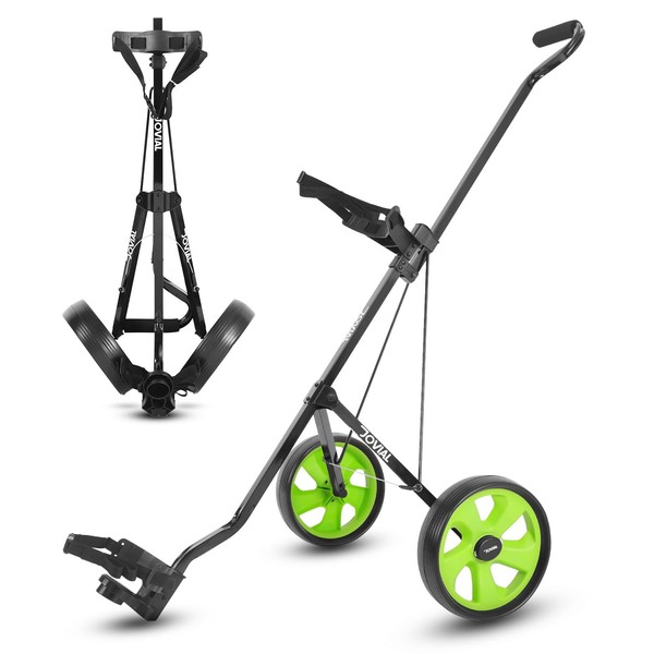 JOVIAL 2 Wheel Golf Push Pull Cart - Lightweight, Foldable,