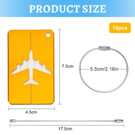 Chiluxendo Pack of 10 Suitcase Tags, Suitcase Tags, Air Travel, Luggage Tag, Name Plate, Suitcase Tag, Suitcase Tag for Names, Suitcase Address Tags for Home, Office, School (10 Colours)