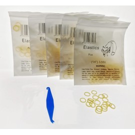 Amber 1/4 Medium Strength 3.5oz Orthodontic Elastic Braces Rubber Dental Bands 5 Pack (500 piezas)