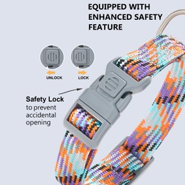YUDOTE Reflective Nylon Dog Collar with Safety Buckle,Soft Adjustable Heavy Duty Braided Dog Collars for Small Medium Large Dogs,Medium