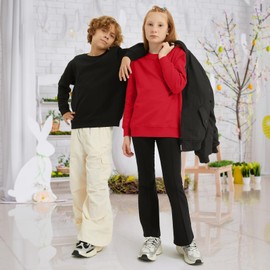 NetSetUK Sweatshirts for Kids Unisex Winter Back to School Crewneck Pullover Jumper Long Sleeve Boys Girls Sweatshirt Jumper Age 3-15 Years Red