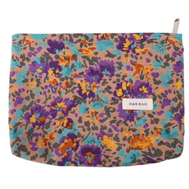 lllyan Travel Makeup Bag Zipper Pouch Fashionable Print Design, Spacious Cosmetic Bag Can Also Purse Organizer Pouches（Purple print）