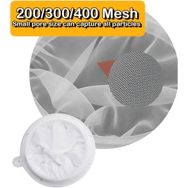 Fine Sieve Filter, 200/300/400 Mesh Sieve 3 Pieces Nylon Strainer Filter Mesh Sieve Ultra Fine Funnel Filter with Hook for Filtering Juice Milk Coffee Wine Soy Milk Juice