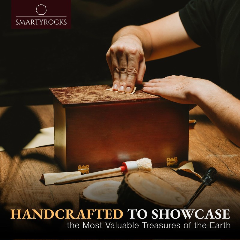 Adjustable Rock Display Case - Rock Collection Box with Fabric