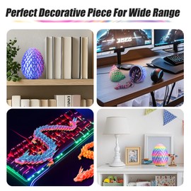 3D Printed Dragon Egg, Articulated Flexible 3D Printed Dragon Fidget Toy, Mystery Easter Dragon Egg,3D Print Dinosaur Eggs Toy for Home Office Executive Desk Decor (Rainbow, 12.5in)