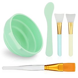 Sunny-us - Juego de tazón para mezclar mascarillas faciales caseras 4 en 1, kit de herramientas para mascarillas faciales con tazón, espátula, cuchara
