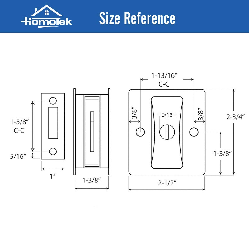 HOMOTEK Privacy Sliding Door Lock with Pull - Replace Old