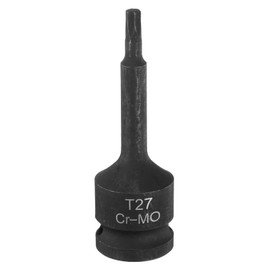 QUARKZMAN T27 Torx Bit Socket Spanner 1/2 Inch Drive 6-Point Torx Star Screwdriver Socket Adapter CR-MO Steel Extension Impact Bit Socket Wrench