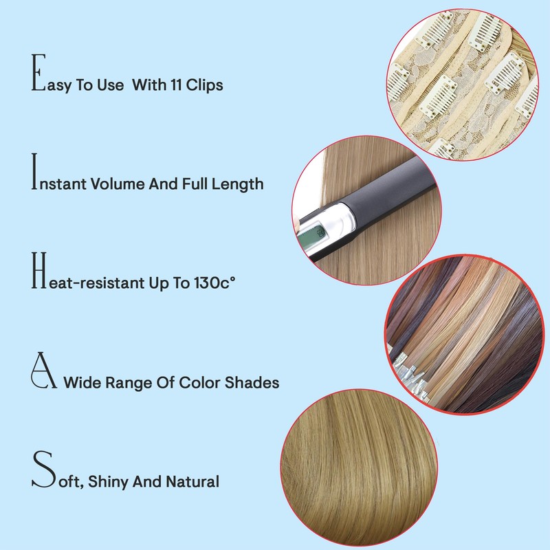 CAISHA XXL 24" 4 pcs Full Head Set Clip in