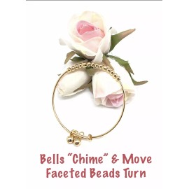 Shalom Jewelry Baby To Toddler Bell & Bead Bangle /Or And Anklet, 18k Yellow Gold Filled, NEW