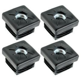 Design61 4 x Threaded Plugs Square Tube Plugs 30 x 30 mm 1-2 mm with M8 Internal Thread