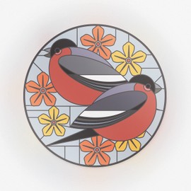 I Like Birds Static Cling Window Stickers for Glass - Bullfinch Suncatcher Small Stained Glass Window Stickers