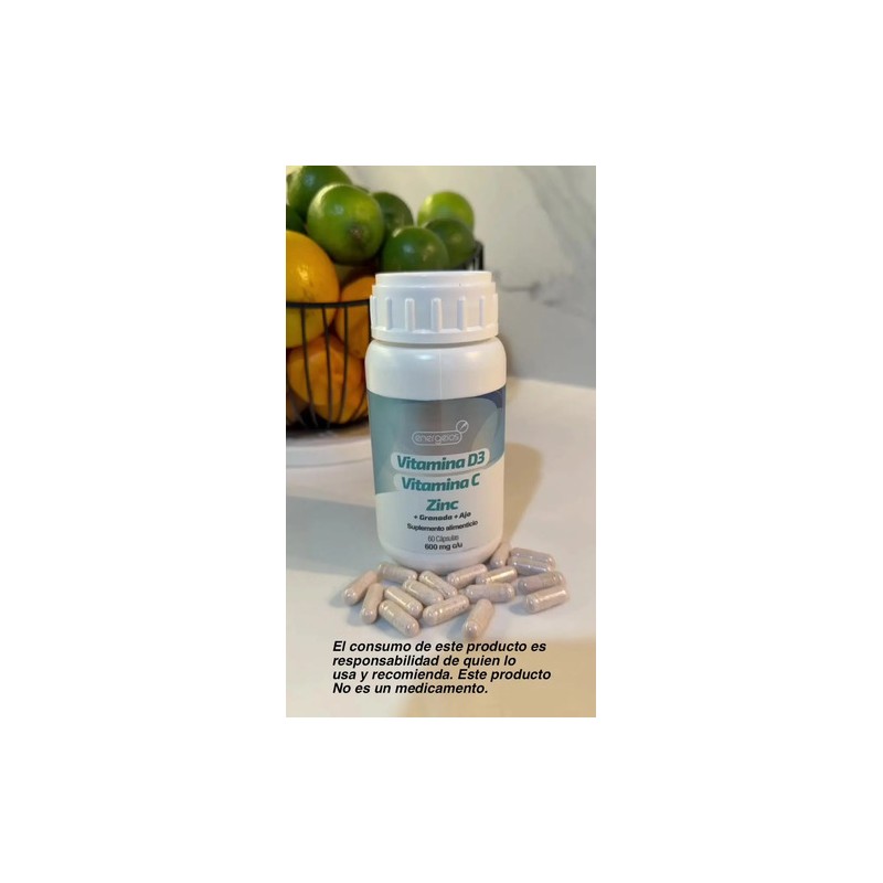 Multivitamínico Energeios D3zn Vitamina Zinc Sabor Suplemento Cápsulas Diaria