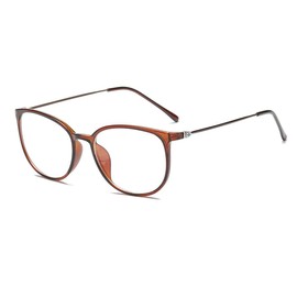 DEPEYE Myopia Glasses Oversize Frame Retro Nearsighted Glasses Strength ShortSighted Men and Women Lightweight Spectacles (Brown, -3.0, Diopters)