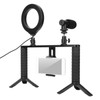 PULUZ Rabbit Cage Tripod Metal Mount with Ring Light Mic