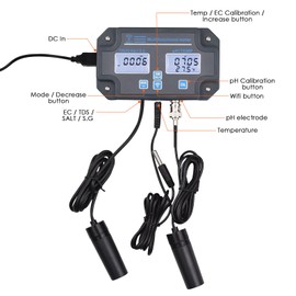 Landtek Water Quality Tester pH/EC/TDS/Salinity/SG/Temperature with Easy Calibration 24Hrs Online APP Monitoring for Fish Tank Aquariums Home Laboratory Smart Instrument