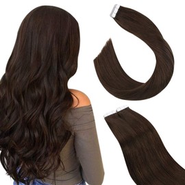 ALISY Human Hair Seal Extensions Tape Hair Remy Hair Color Wig Extensions 10 Pieces (16 inch, 4#)