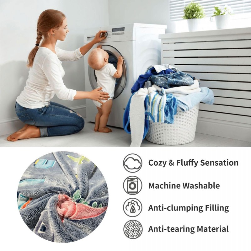 MOYORA Glow In The Dark Blanket Dinosaur Throw Blankets for