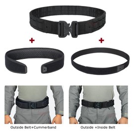 YAKEDA Tactical Airsoft Battle Belt–Men's Molle Belts 1.75" & 1.5" Rigger Heavy Duty Belt, Green, Small