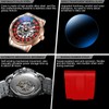 Minskolei Shield Men's Watch Automatic Hollow Mechanical Roulette Wheel Design