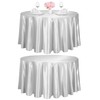 TURSTIN 2 Pieces Round Satin Tablecloth 120 Inches Overlay Table