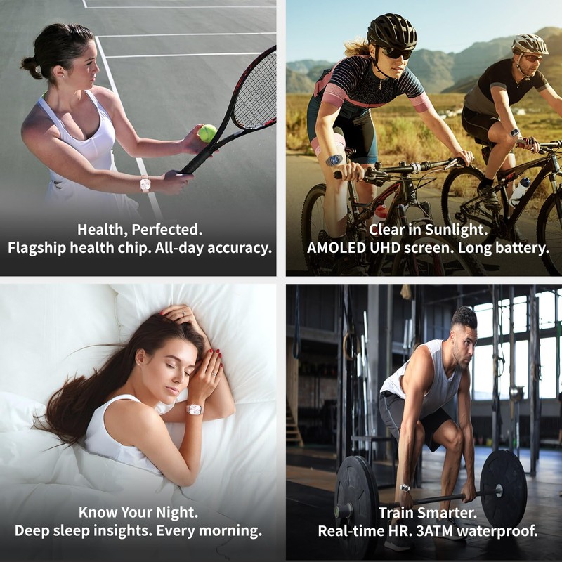 Smart Watch Fitness Tracker, Ultra HD 1.95" AMOLED Display (410×502