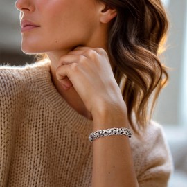 Ross-Simons Italian Sterling Silver Large Byzantine Bracelet. 8 inches