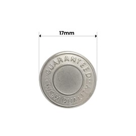Trimming Shop 17mm Brass Replacement Jeans Buttons Fastener with Back Pin Studs for Denim, Jackets, Clothing Repairing, DIY Projects, Silver, 8pcs