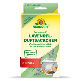 Neudorff 3 x Permanent Lavender Scented Sachets - Reliably Fights Clothes Moths in Wardrobes and Dressers with Natural Lavender