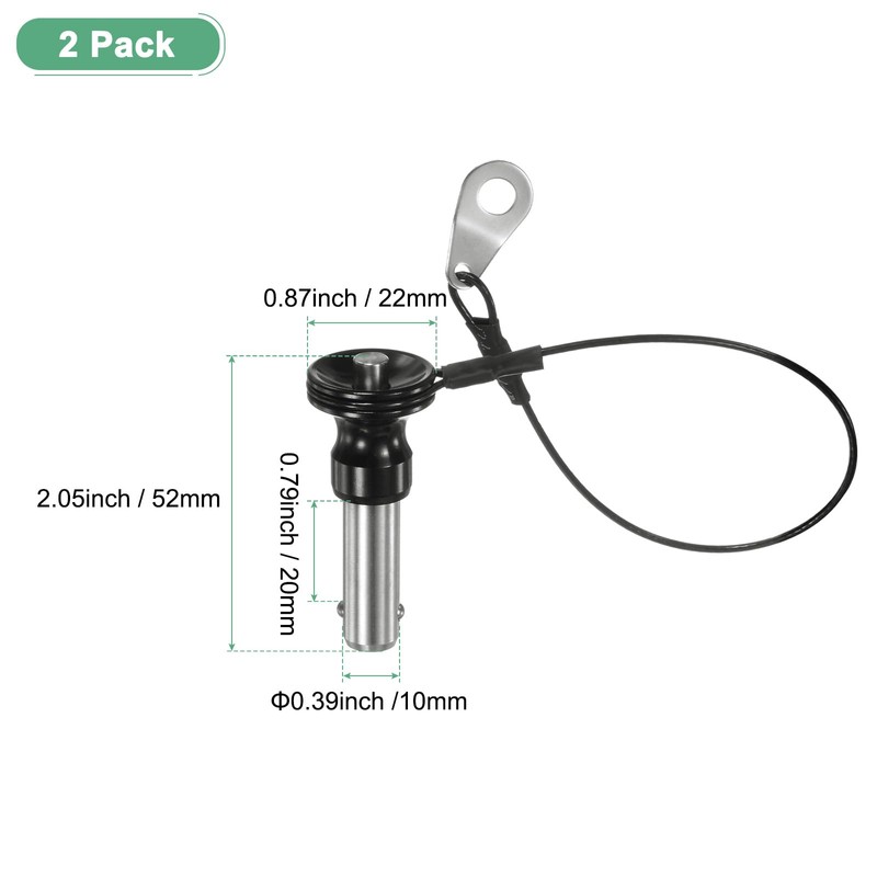 M METERXITY 2Pcs Ball Locking Pins 10mm Dia 20mm Usage