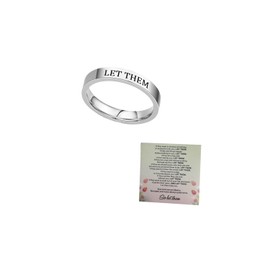 Decixde Let Them Ring Stainless Steel Engraving Inspirational Ring Self Worth Motivation Ring To Sorority Sisters Best Friends Personality Inspirational Friendship Ring for Women Jewelry Gift (7)
