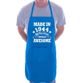 Print4U 80th Birthday Made In 1944 BBQ Cooking Funny Novelty Apron Blue
