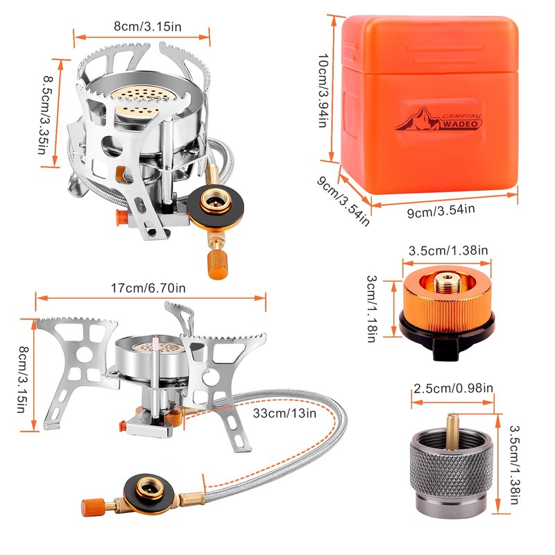 WADEO 3900W Windproof Camping Stove, Camping Gas Stove with Piezo