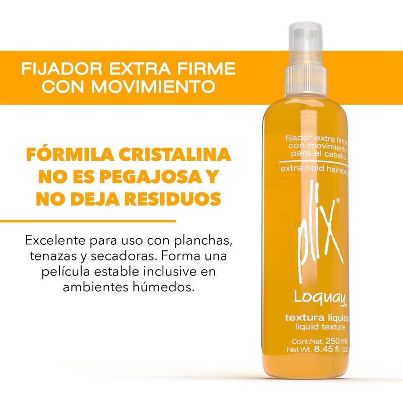 Fijador Para Peinar Planchar Cabello Extra Firme Plix Loquay