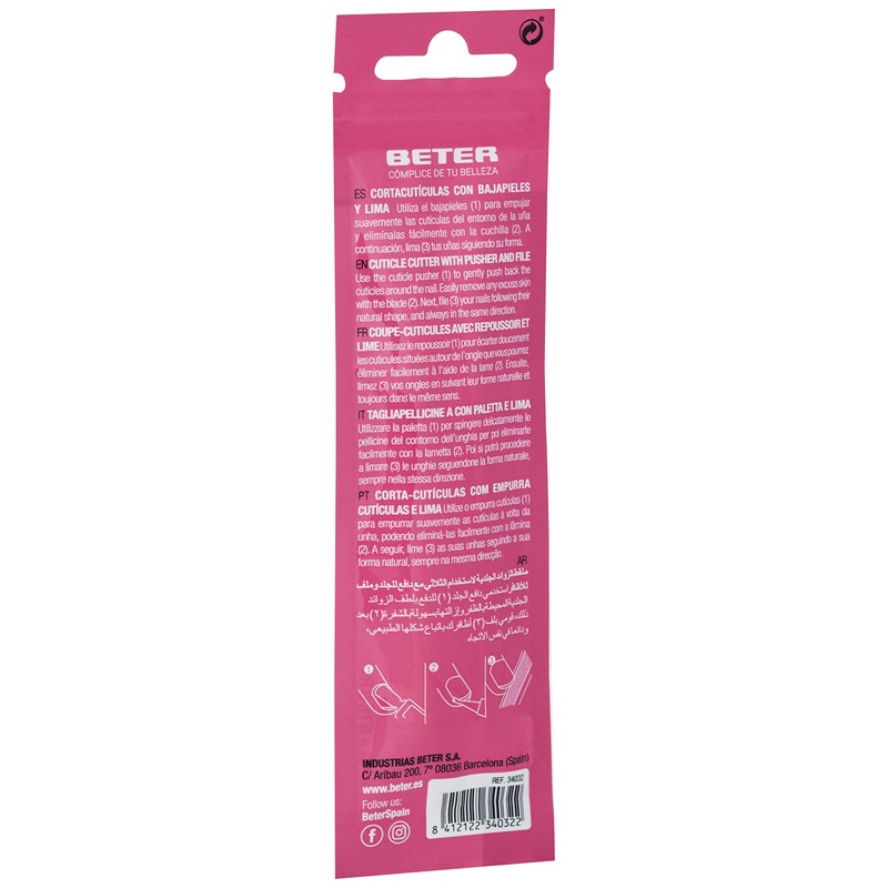 Tagliacutticole Beter, cura delle cuticole, include lima in zaffiro.