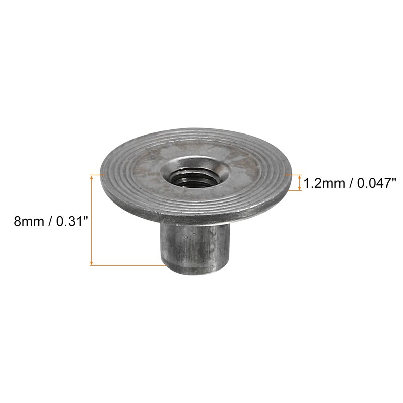 uxcell M4 T-Nuts, 12pcs Carbon Steel Tee Nut Round Base