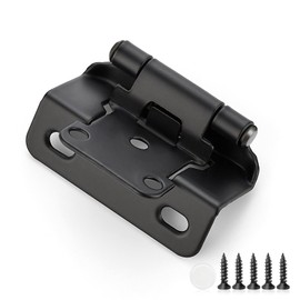 50 Pack 25 Pair Black Cabinet Hinges - 1/2 inch Overlay Partial Wrap Around Cupboard Door Hinges for Face Frame, Self Closing Black Face Mount Hardware