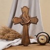 BGCarvedGrace Hand Carved Wooden Wall Cross with Holy Spirit Dove
