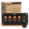 Nilight 4 Gang Rocker Switch Panel with PD Type C