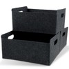 3Pcs Felt Storage Baskets, Large Capacity Felt Bins Foldable Felt