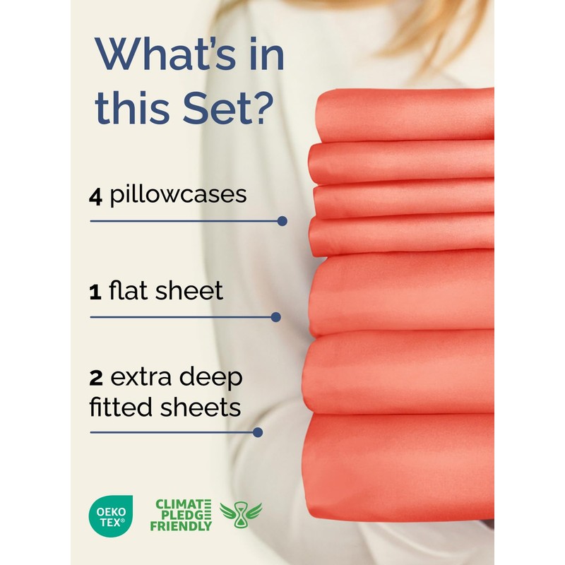 Extra Deep Split King Sheet Set - 7 Piece Breathable