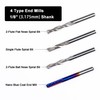 1/8" Shank CNC Router Bit Set 4in1, Including 2-Flute Flat